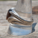 Vintage Sterling Agate Signet Ring 11.75