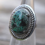 Vintage Sterling Chrysocolla Roper Ring 4.75