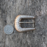 Vintage Ladies Sterling Silver Western Engraved Belt Buckle .75"