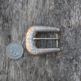 Vintage Ladies Sterling Silver Western Engraved Belt Buckle .75"