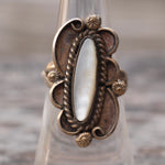 Vintage Sterling Mother Of Pearl Ring 6.5