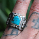 Vintage Sterling Turquoise Ring 7.25