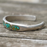 Vintage Sterling Turquoise Inlay Cuff