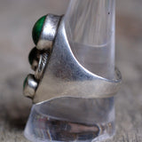 Vintage Sterling 3-Stone Turquoise Ring 10.25