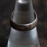 Vintage Sterling Black and White Glass Ring 7.5