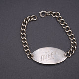 Vintage Sterling Military ID Bracelet 7"