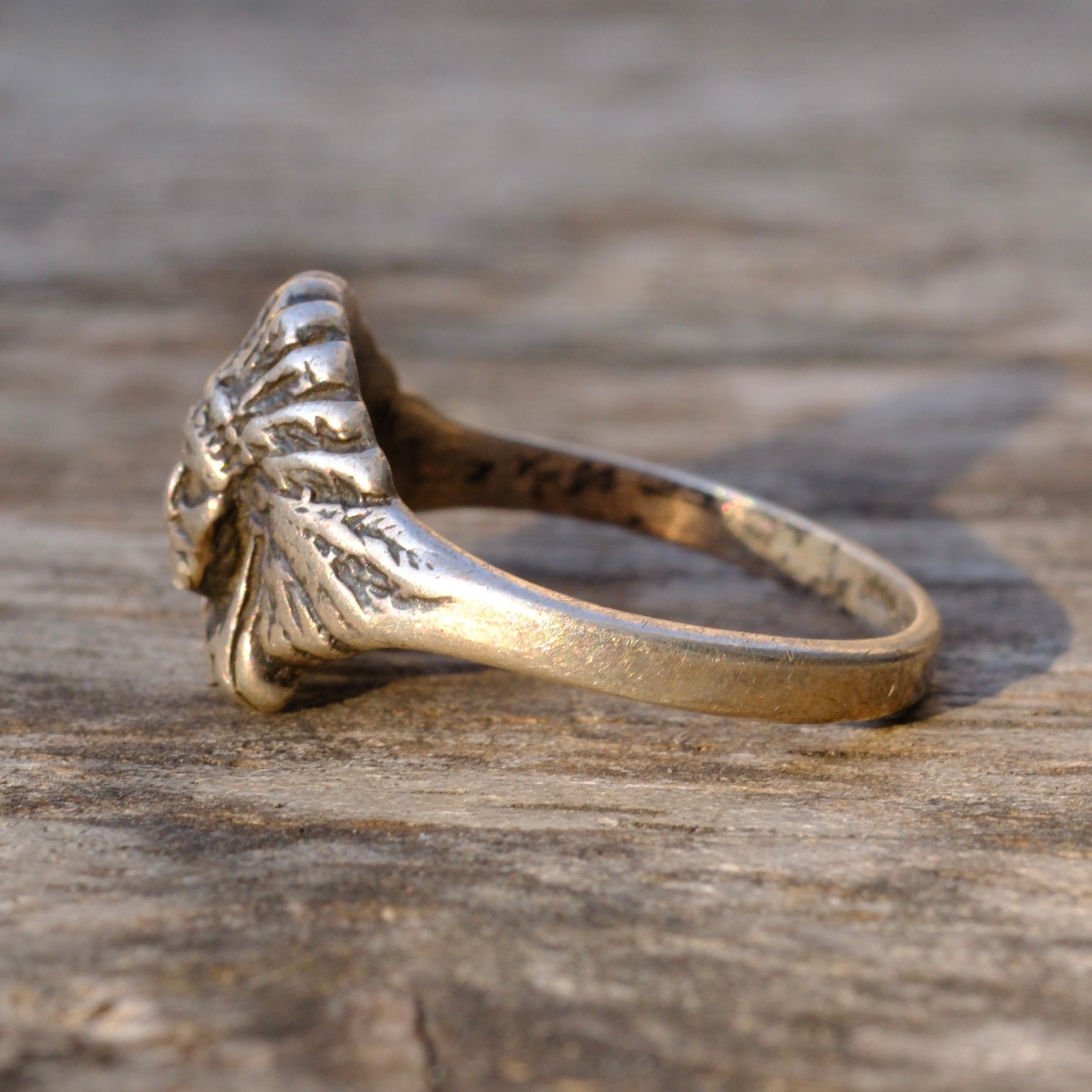 Vintage Sterling Silver Chief Ring 6.75