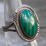 Vintage Sterling Malachite RIng 8.5