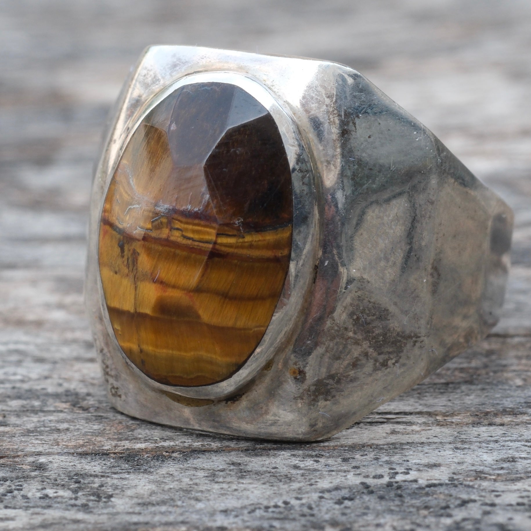 Vintage Sterling Onyx Signet Ring 12.5