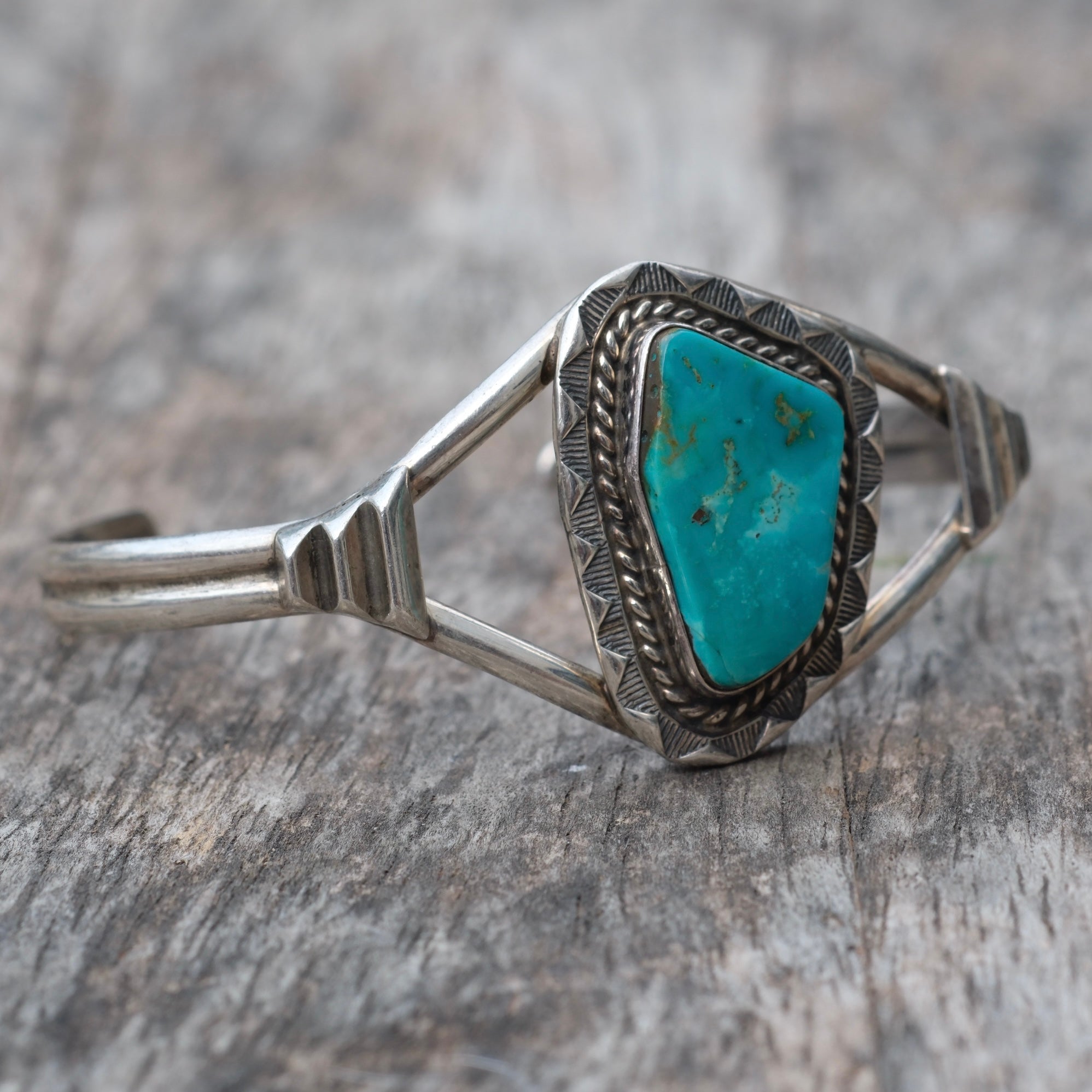 Vintage Sterling Turquoise Cuff Bracelet