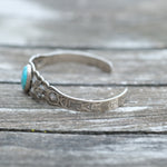 Vintage Sterling Turquoise Thunderbird Cuff