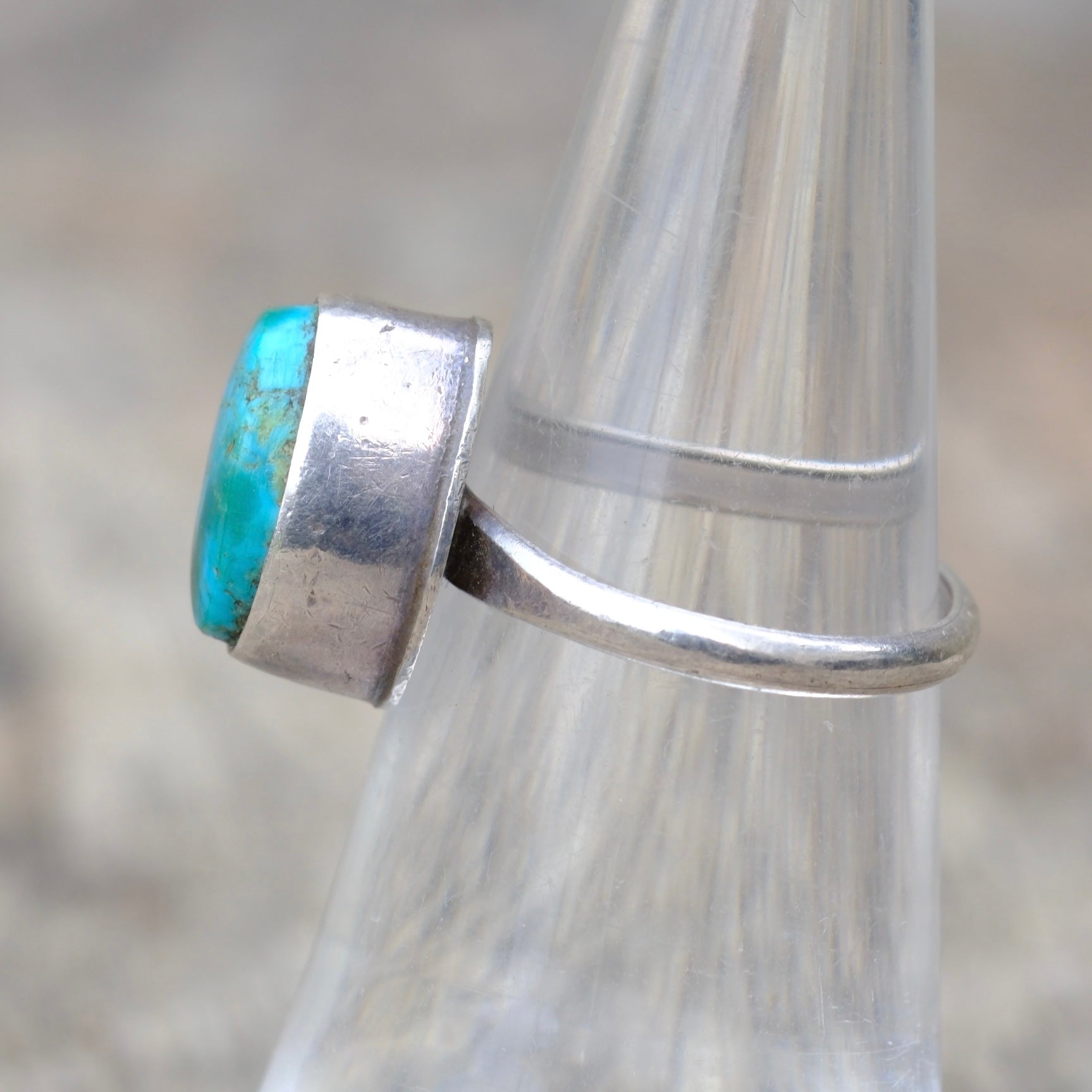 Vintage Sterling Turquoise Ring 5.5