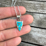 Vintage Sterling Turquoise Inlay Arrowhead Necklace
