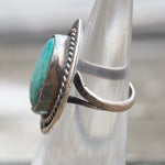 Vintage Sterling Turquoise Roper Ring 4