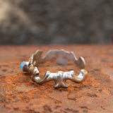 Vintage Sterling Turquoise Sand Cast Cuff