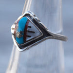 Vintage Sterling Zuni Inlay Band 6.5