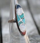 Vintage Sterling Zuni Inlay Ring 5