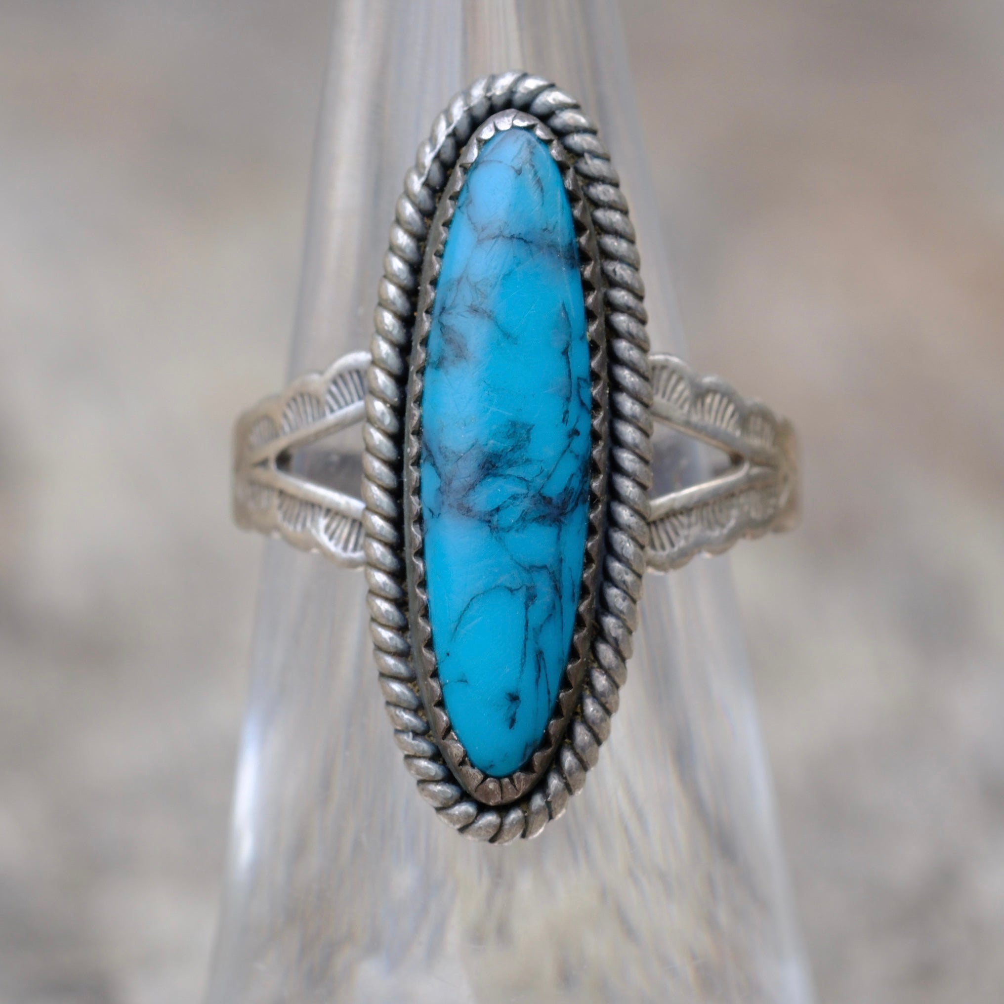 Vintage Sterling Turquoise Ring 6