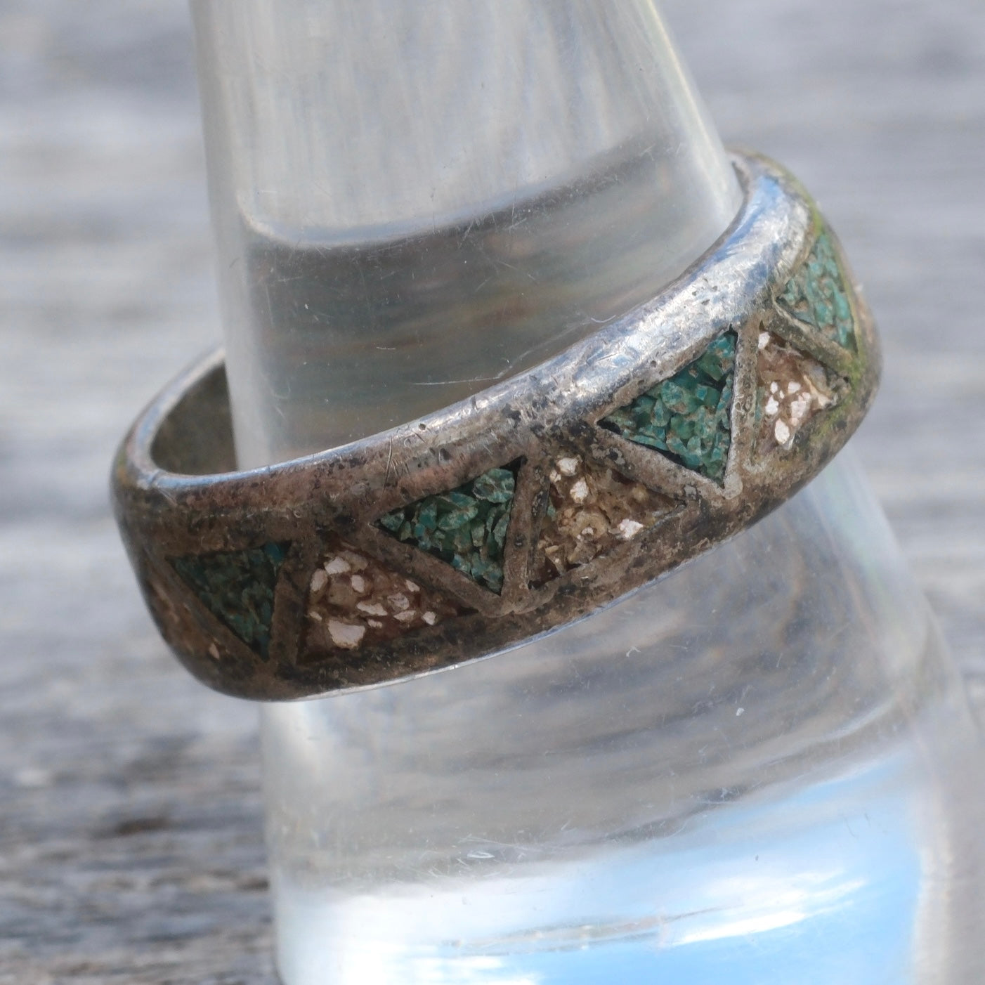 Vintage Sterling Inlay Band 10