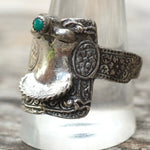 Vintage Sterling Turquoise Saddle Ring 11.5