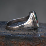 Vintage Sterling Multistone Inlay Ring 9.75