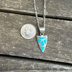 Vintage Sterling Turquoise Inlay Arrowhead Necklace