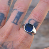 Vintage Sterling Onyx Signet Ring 10