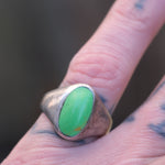Vintage Sterling Green Stone Ring 8.25