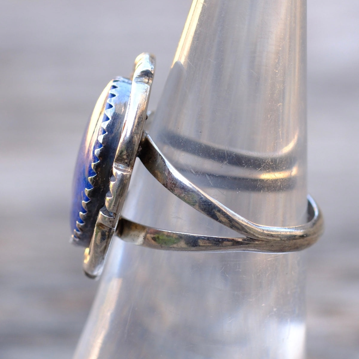 Vintage Sterling Lapis Ring 6.5