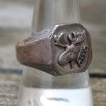 Vintage Sterling Order Of The Moose Signet Ring 10.75