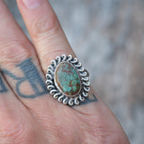 Vintage Sterling Turquoise Ring 6.75