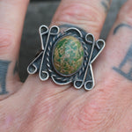 Vintage Sterling Turquoise Ring 8.5