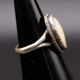 Vintage Sterling Mother Of Pearl Ring 4.25