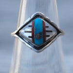 Vintage Sterling Zuni Inlay Band 6.5