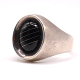 Vintage Sterling Onyx Inlay Ring 11