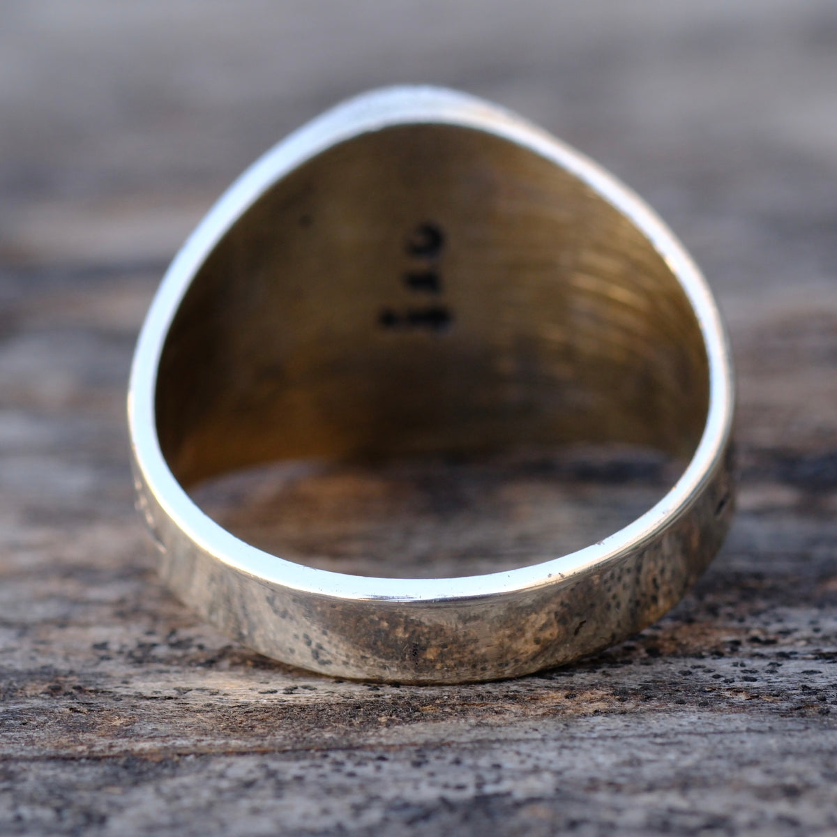 Vintage Sterling Hematite Thunderbird Ring 15.5