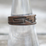 Vintage Sterling Silver Tribal Stamped Band 7