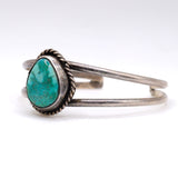 Vintage Sterling Turquoise Roper Cuff Bracelet