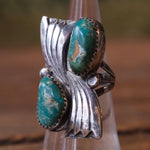 Vintage Sterling 2-Stone Turquoise Ring 6