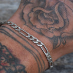 Vintage Sterling Silver Figaro Chain Bracelet
