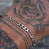Vintage Sterling Silver Figaro Chain Bracelet
