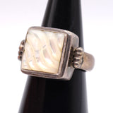 Vintage Sterling Faceted Mother OF Pearl Ring 6.5