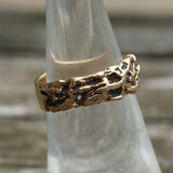 Vintage 14K Gold Brutalist Band 6