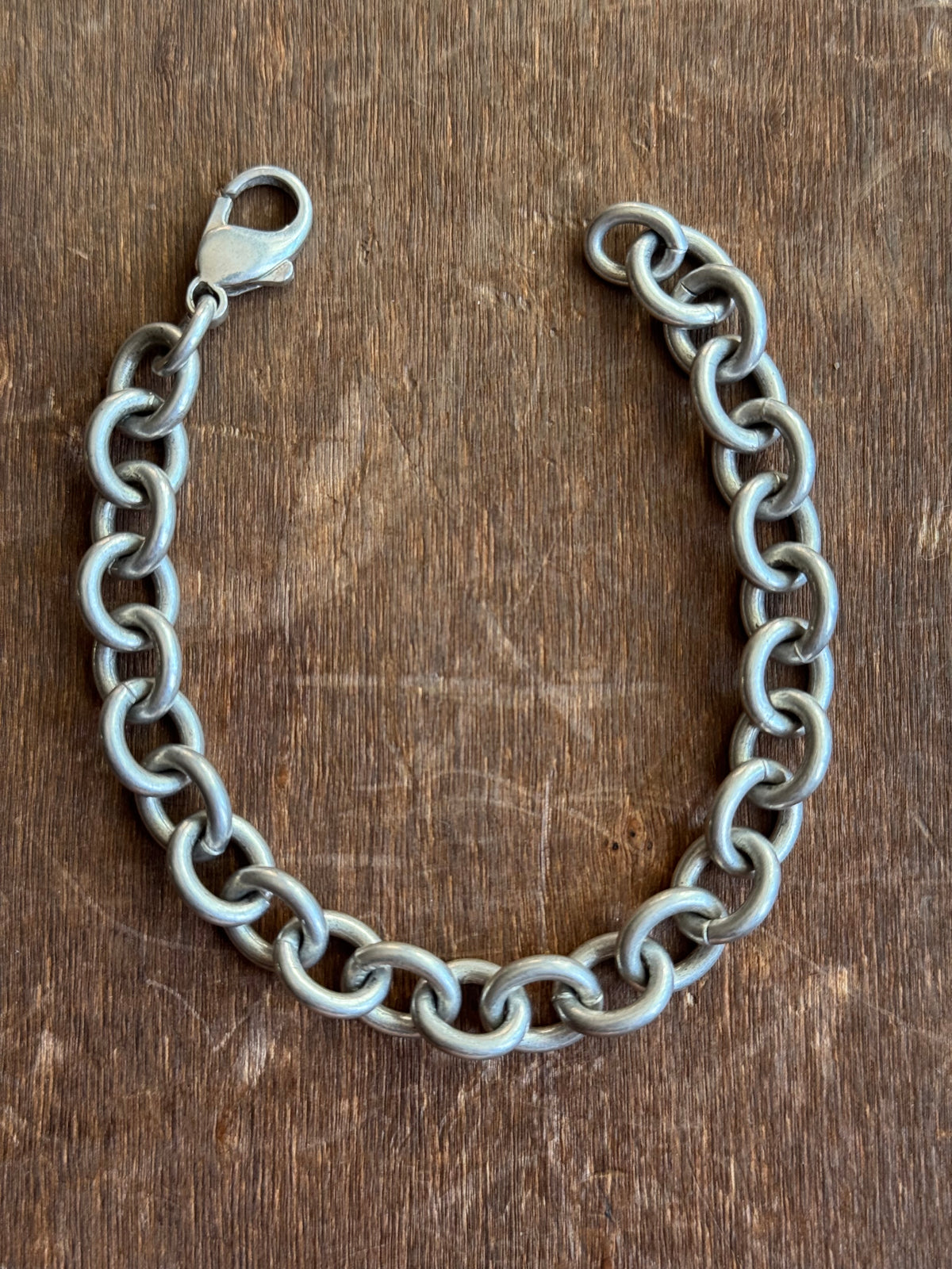 Vintage Sterling Silver 7.75” Chunky Cable Chain Bracelet