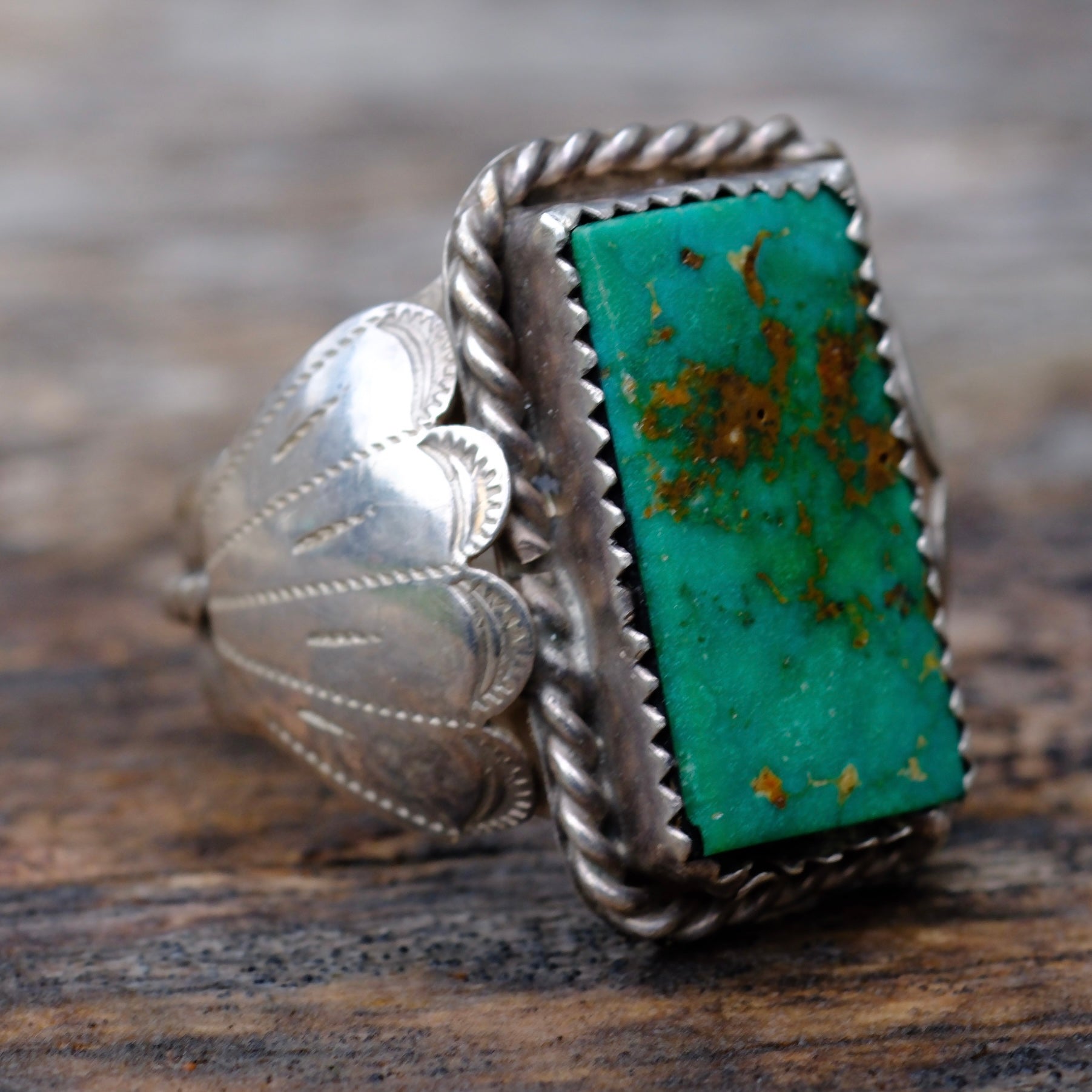 Vintage Sterling Turquoise Ring10.5