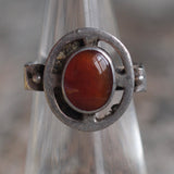 Vintage Sterling Red Glass Ring 5