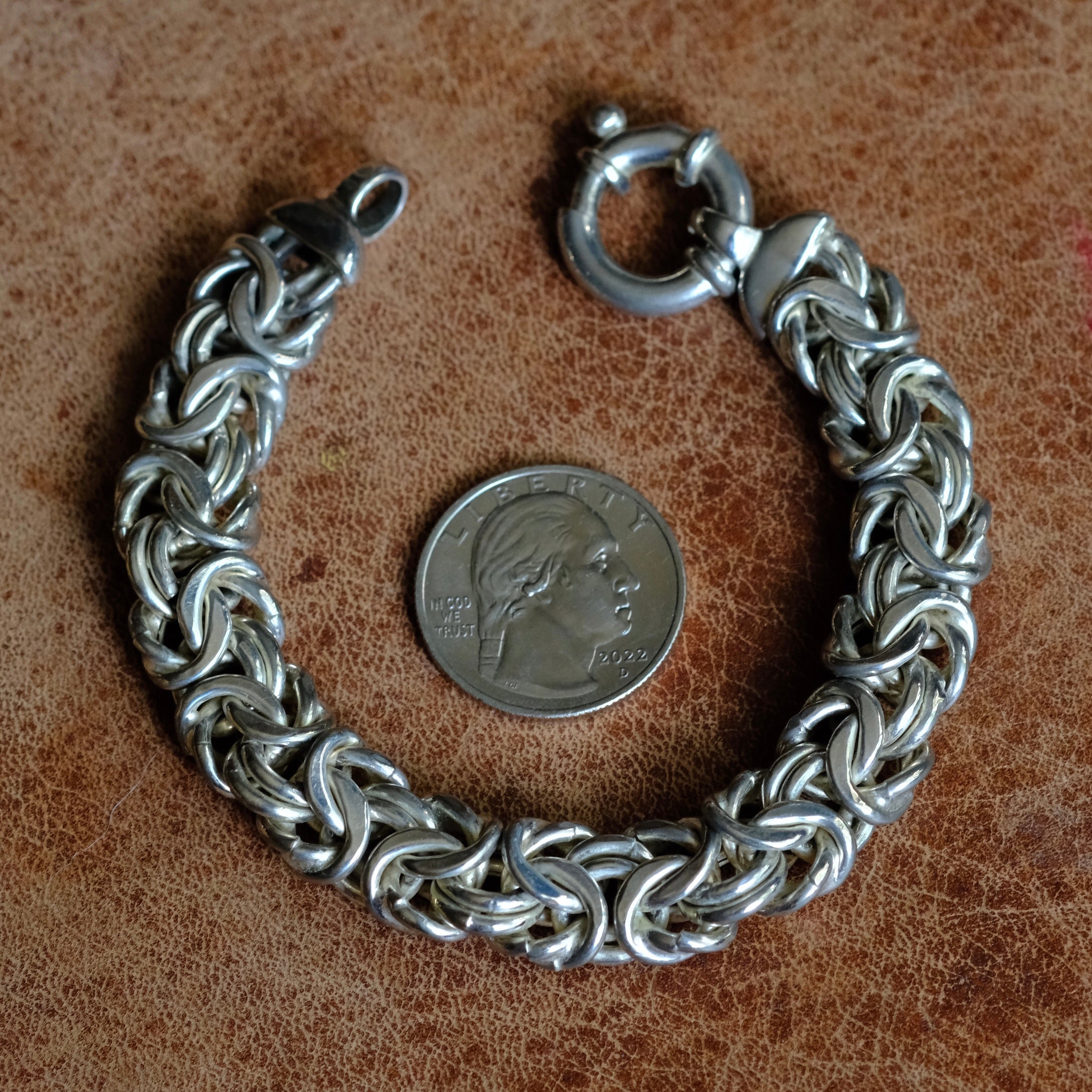 Vintage Sterling Silver Woven Link Bracelet