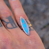 Vintage Sterling Turquoise Inlay Ring 5