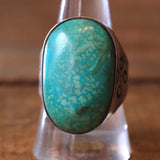 Vintage Sterling Turquoise Old Pawn Turquoise Ring 10.25