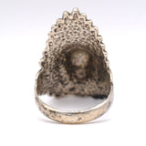 Vintage Sterling Turquoise Big Chief Ring 12